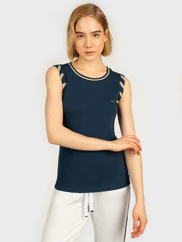 Blue top with logo lettering - 1