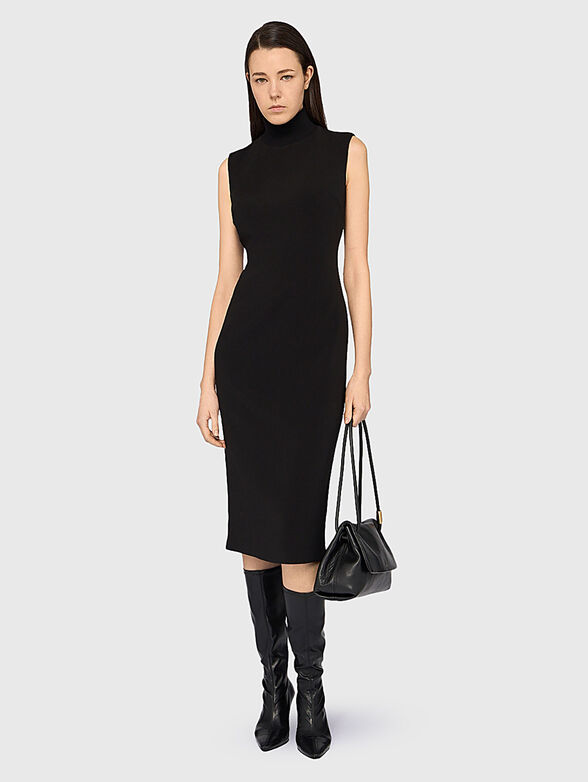 Midi dress with polo collar - 4