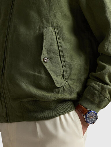 Linen jacket with logo detail - 5