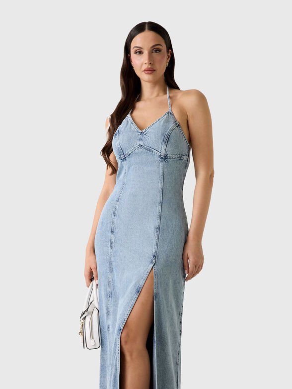 JAMELIA denim maxi dress with open back - 3