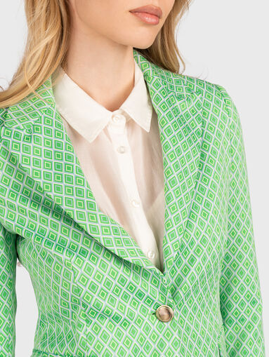 Green blazer with geometric motifs - 5
