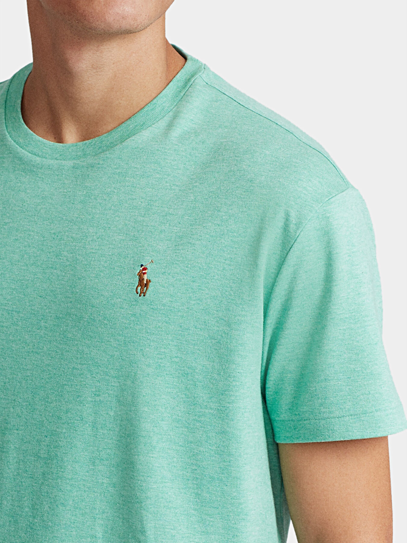 Green T-shirt with embroidered logo brand POLO RALPH LAUREN