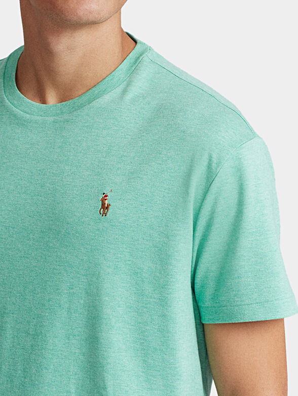 Green T-shirt with embroidered logo - 2