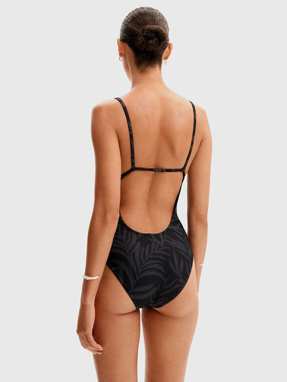 One-piece swimsuit with contrast print - 2