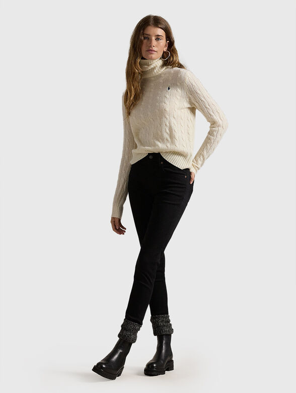 Sweater with polo collar from wool blend - 2