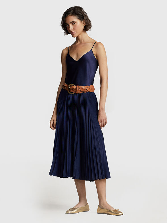 Dark blue silk top - 2