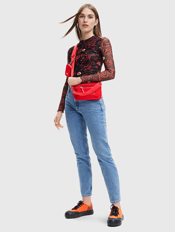 Bodysuit with long sleeves and red accents - 2