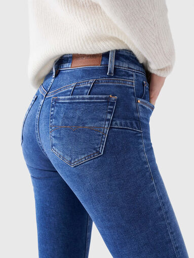 DESTINY cropped slim jeans with buttons - 3