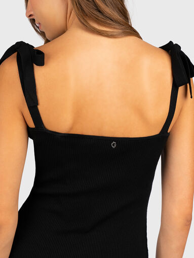 Black dress with mini logo accent  - 3