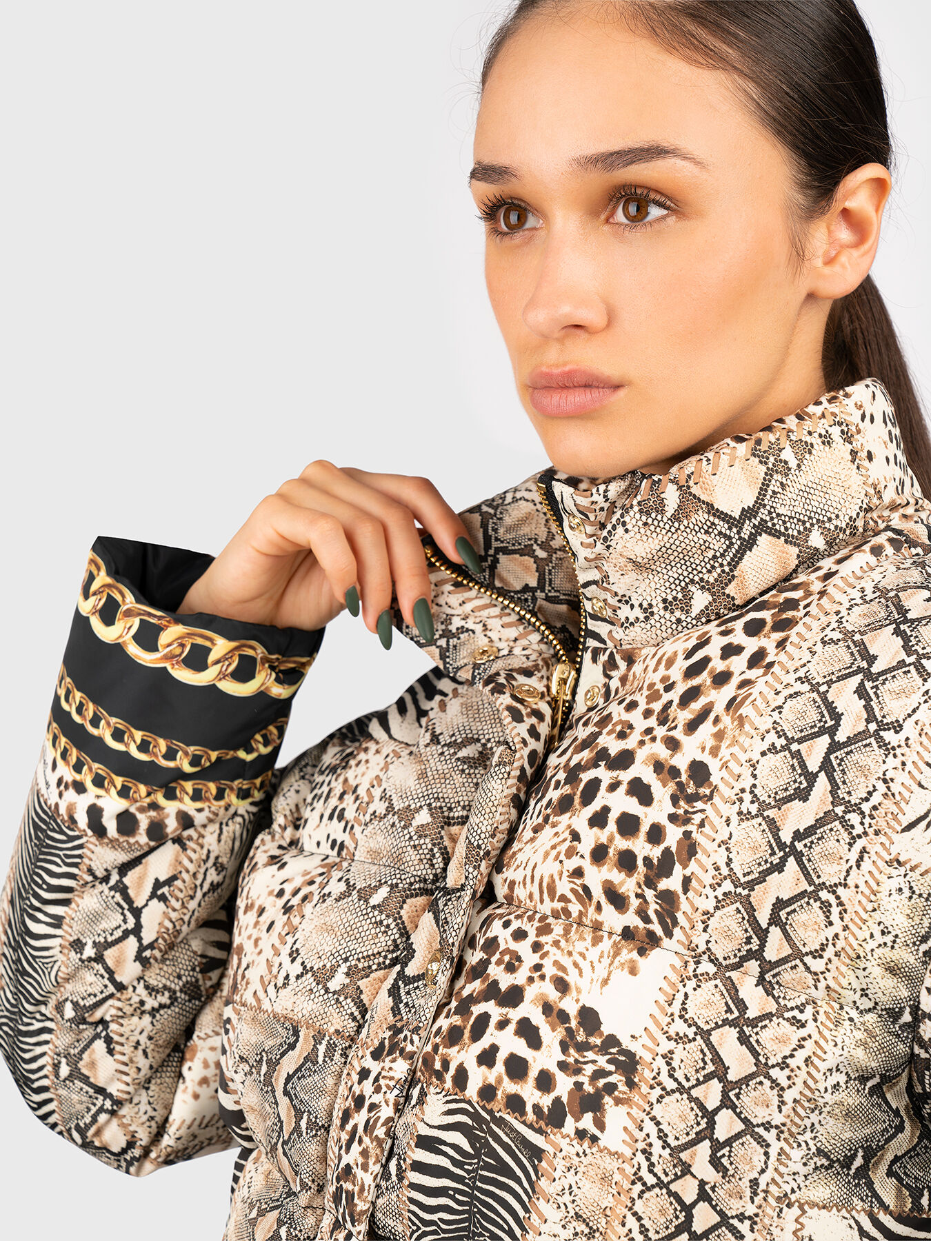 ANIMAL CHAIN puffer jacket brand Just Cavalli