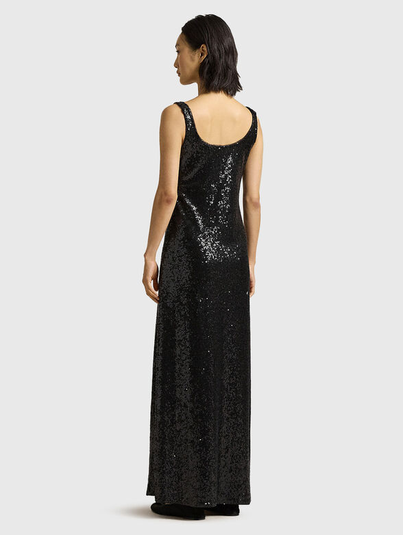 Long black dress with sequins - 2