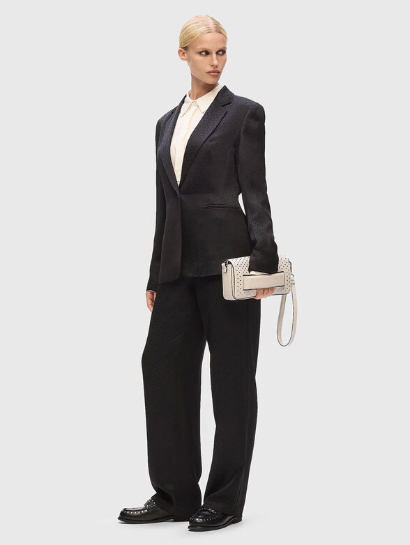 Black blazer with logo print - 2