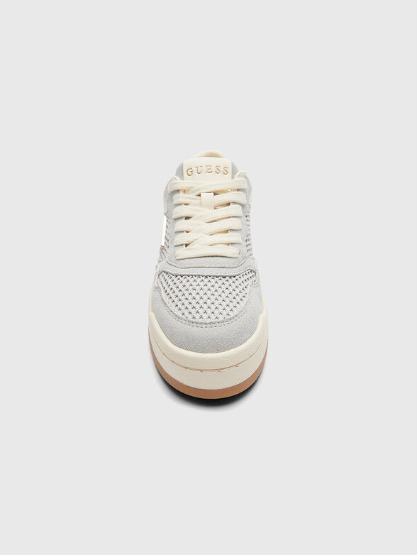 Light blue mesh and fabric sneakers - 2