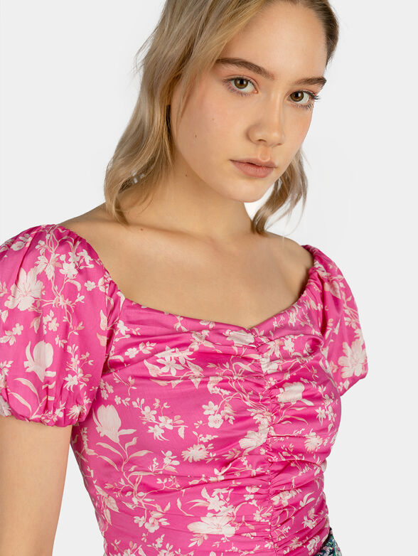 MARGARITA pink blouse with floral print - 4