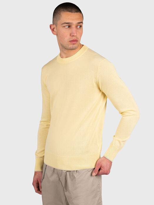 Round neck sweater with Levriero logo embroidery