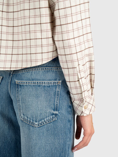 Checked shirt with cropped cut - 4