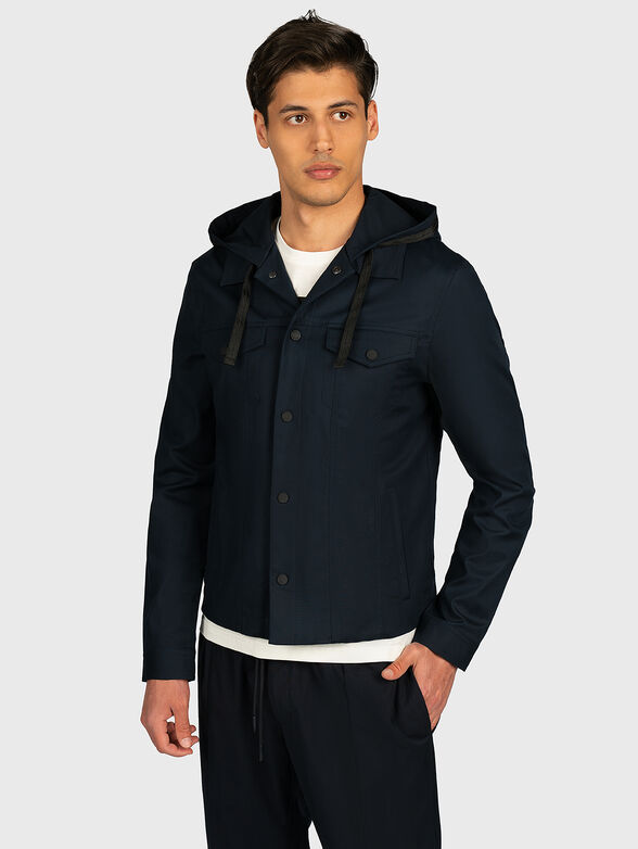 Hooded jacket in dark blue - 1