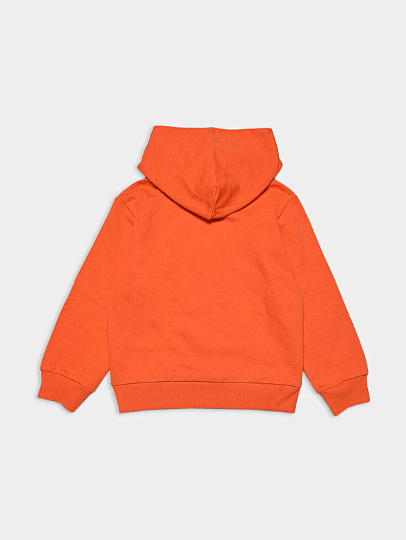 Orange sweatshirt with contrasting print - 2