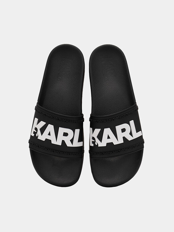 KONDO black beach slides with white lettering - 6