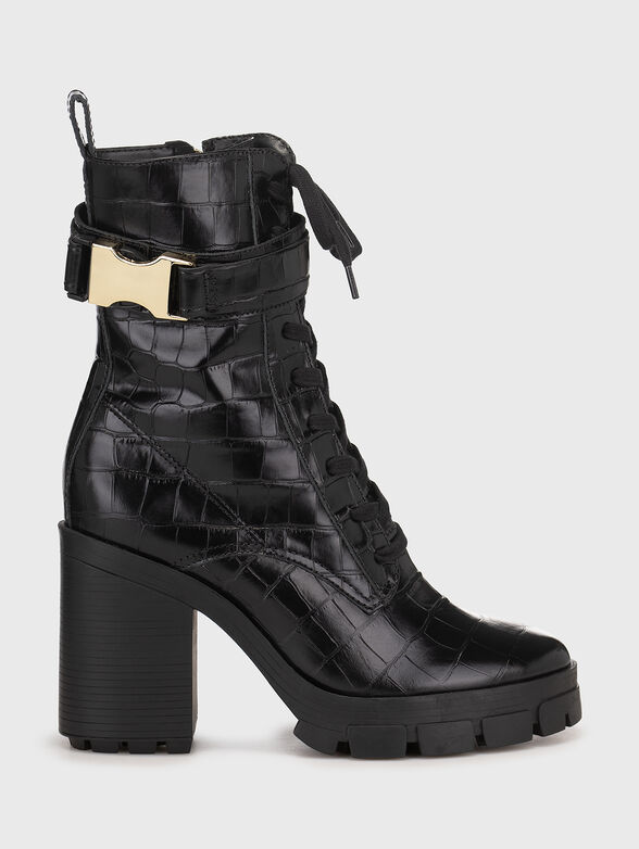 Croc-effect ankle boots  - 1