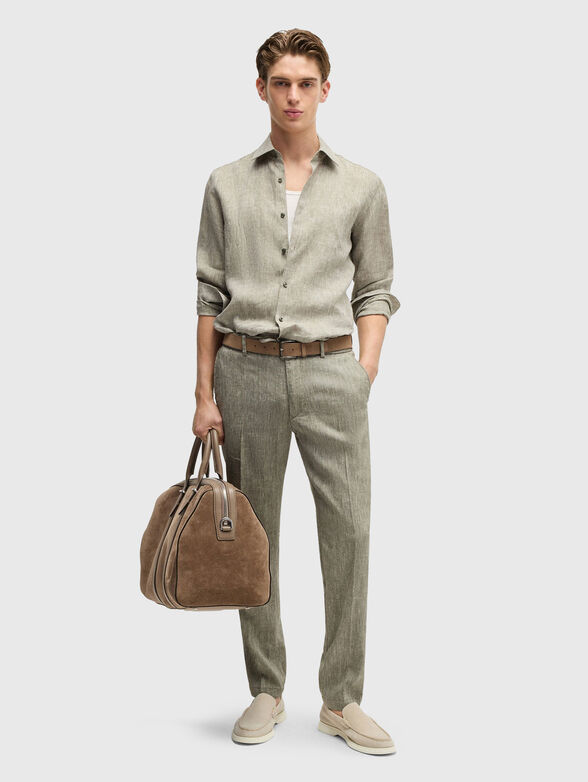 C-KANE-RDS linen trousers with ties - 4