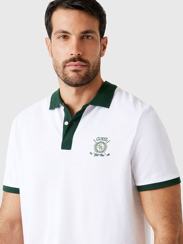 Cotton polo shirt with accent collar - 4