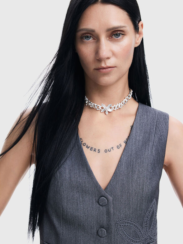 Grey vest with embroidery - 6