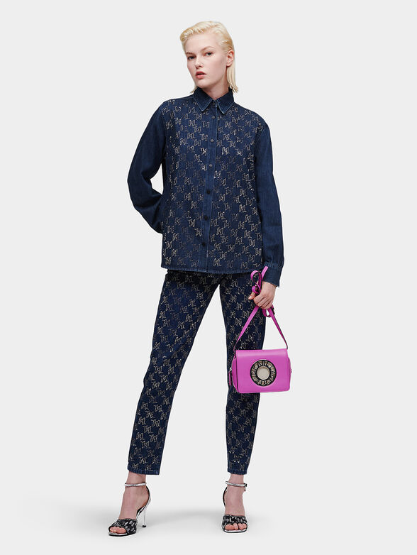 Blue denim shirt with rhinestones - 2