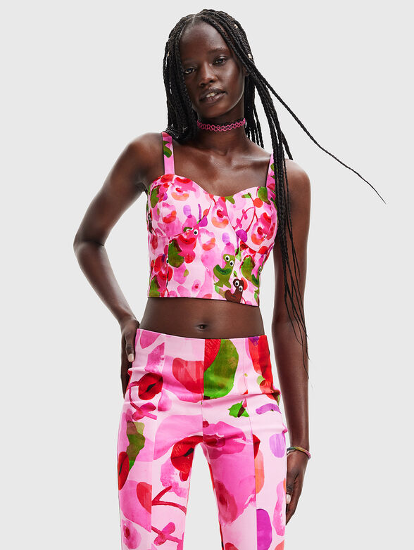 LYL-LACROIX top with accent back and print - 1