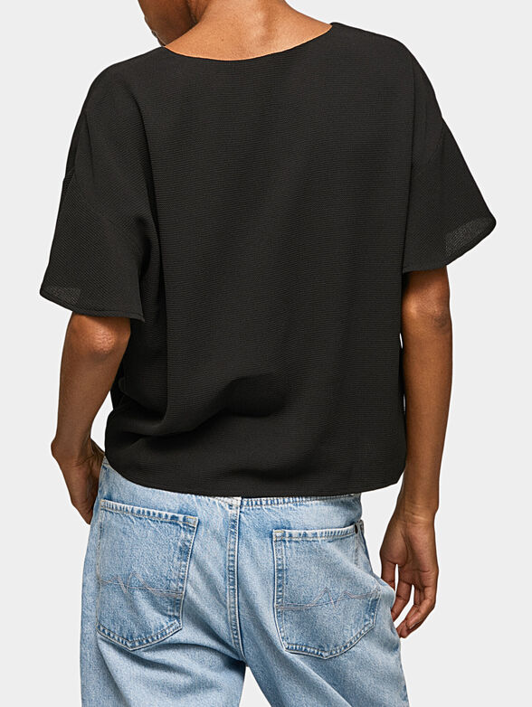 PENNY T-shirt with V-neckline in black color - 3