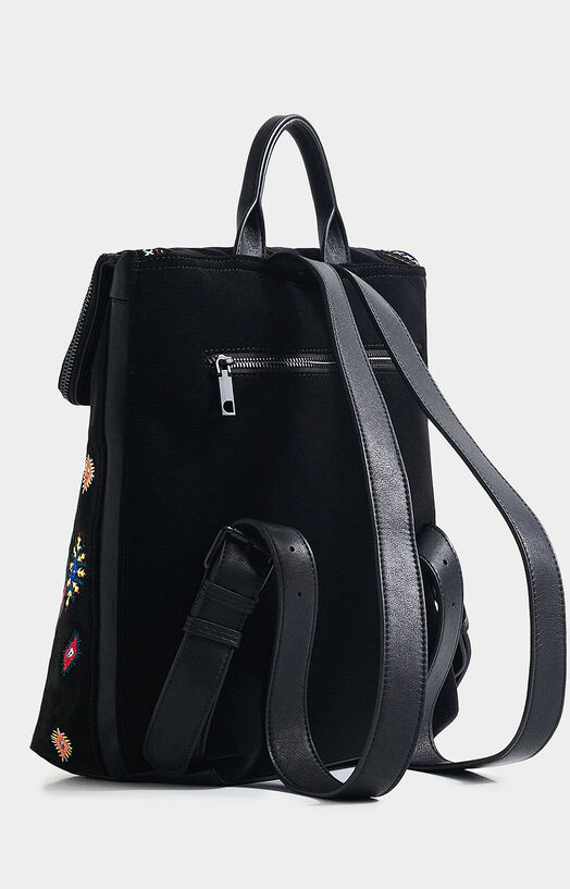 Square backpack with embroidery brand DESIGUAL — Globalbrandsstore