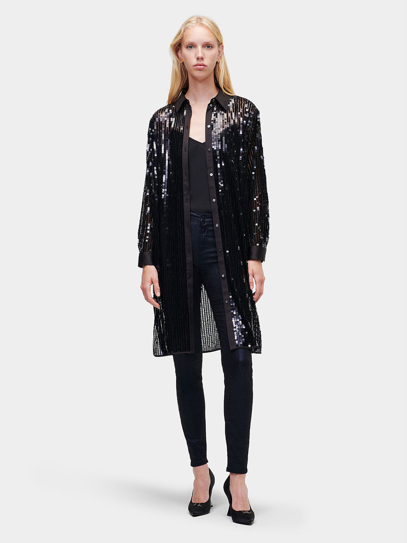Black shirt with sequins brand Karl Lagerfeld