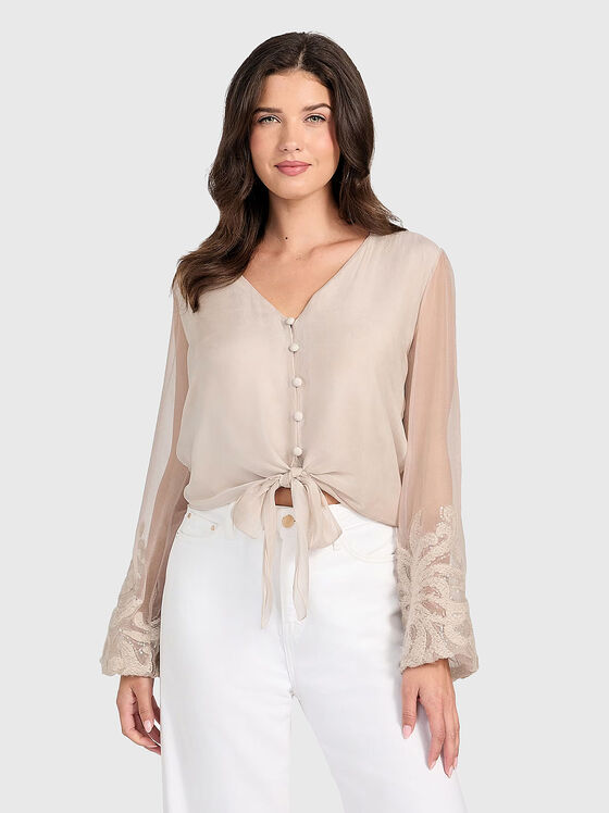 CAMILLA blouse with accent sleeves - 1
