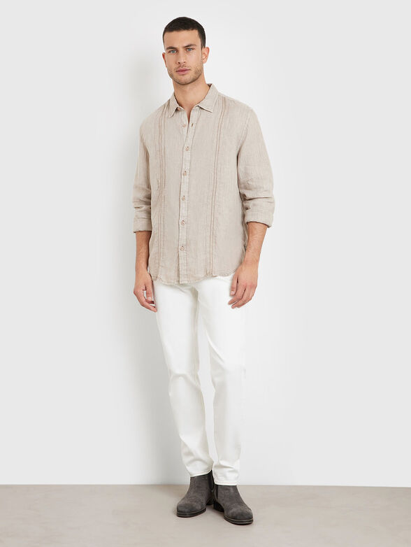 Linen beige shirt - 2