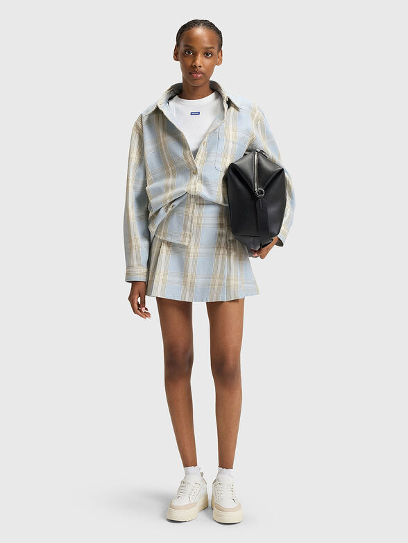 Mini pleated cotton skirt - 4