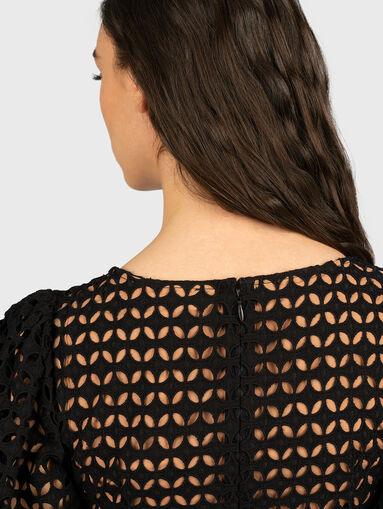 Cotton eyelet mini dress - 3