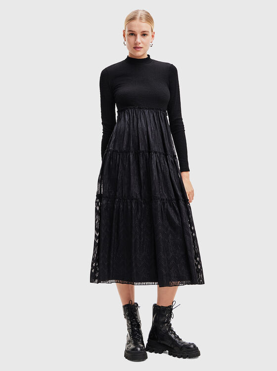 Black textured dress - 1