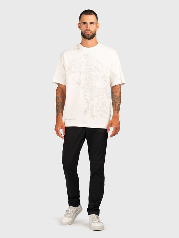 Round neck cotton T-shirt with print - 2