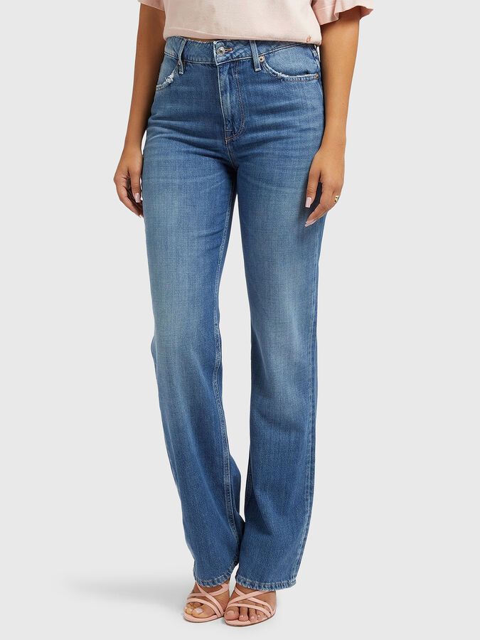 Blue jeans with washed effect brand GUESS — /en