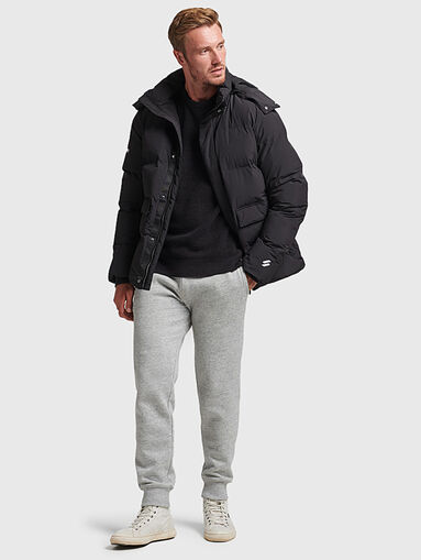 SHORT BOXY black padded jacket with hood  - 5