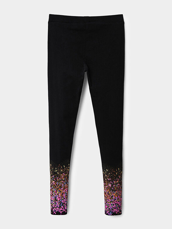 Leggings in black color with colorful accents - 4