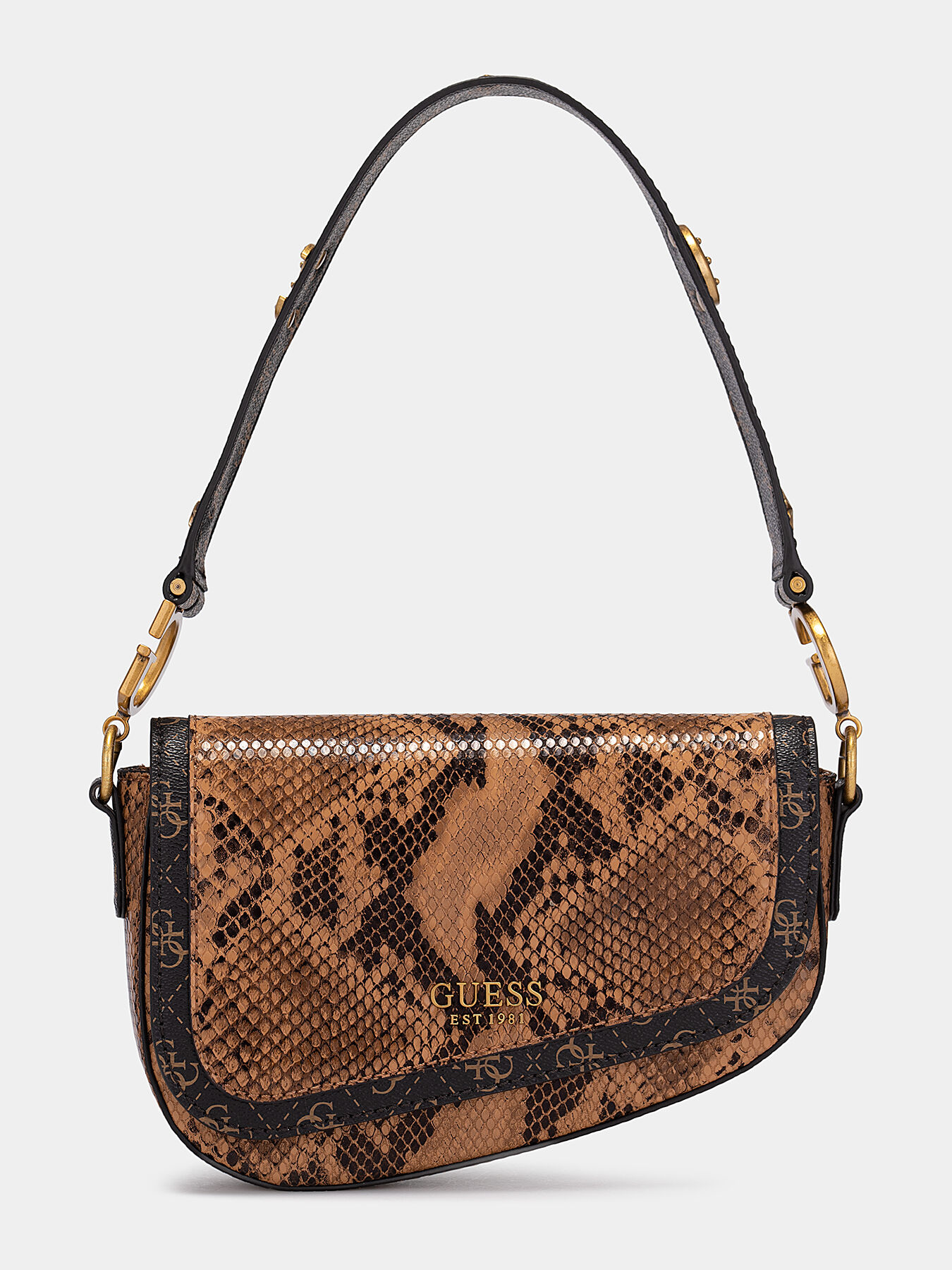 Handbag with snake print brand GUESS Globalbrandsstore en