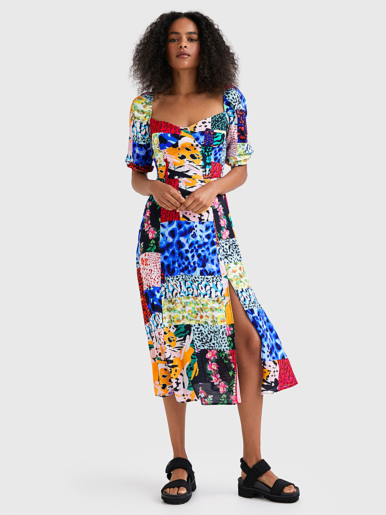 Desigual patchwork dress sales