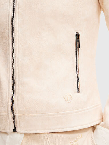 Beige biker jacket - 4