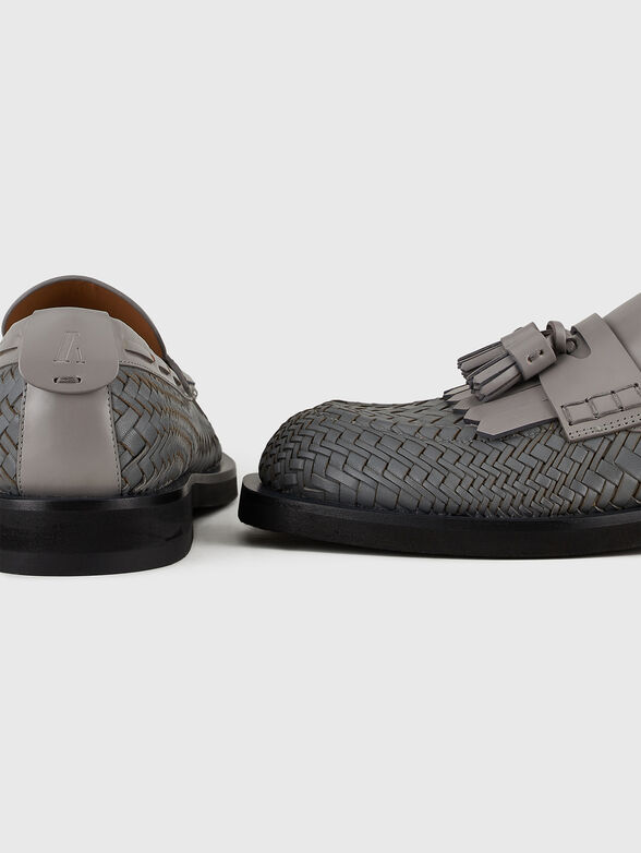 Leather loafers with logo - 4