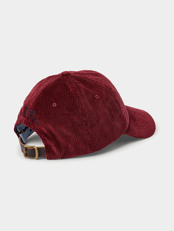 Cap with visor made of velved denim fabric - 2