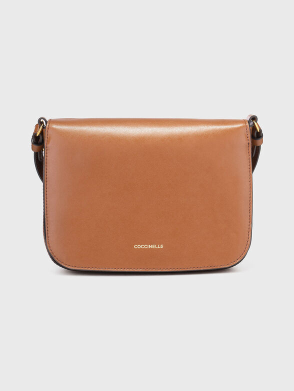 Leather crossbody bag in beige - 3