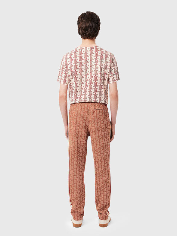 Brown sports trouser with monogram print - 2