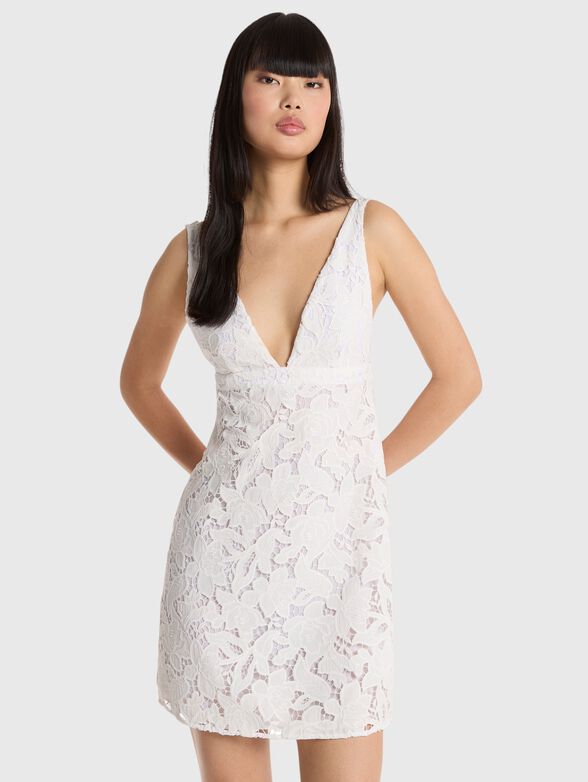 Mini dress with floral motifs - 1