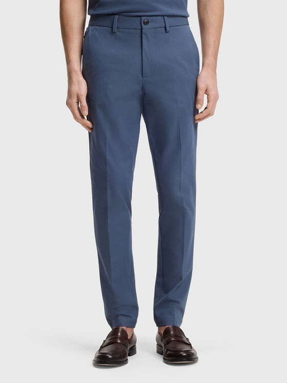 Слим панталон от памучен бленд - 1